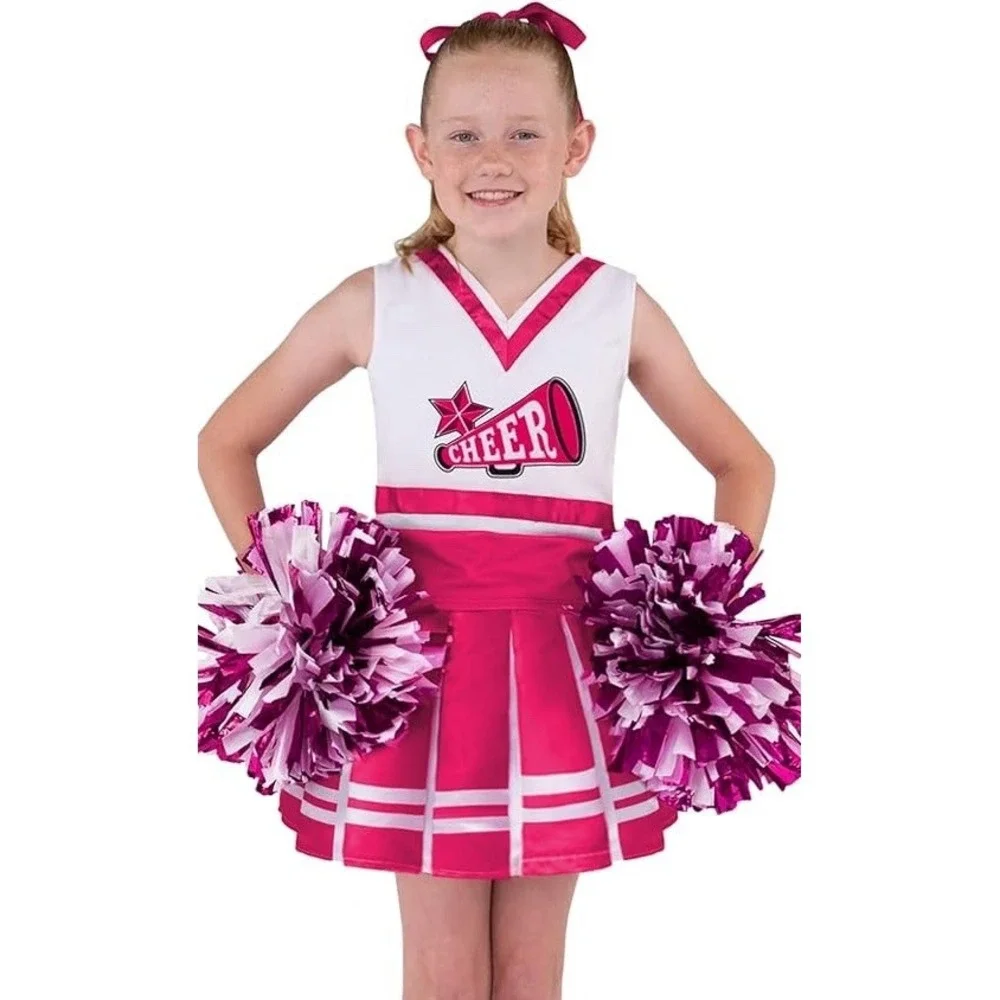 Halloween Dress up Cheerleader‎ Costume for Girls, Pink NWT Size Small 5-7 Years